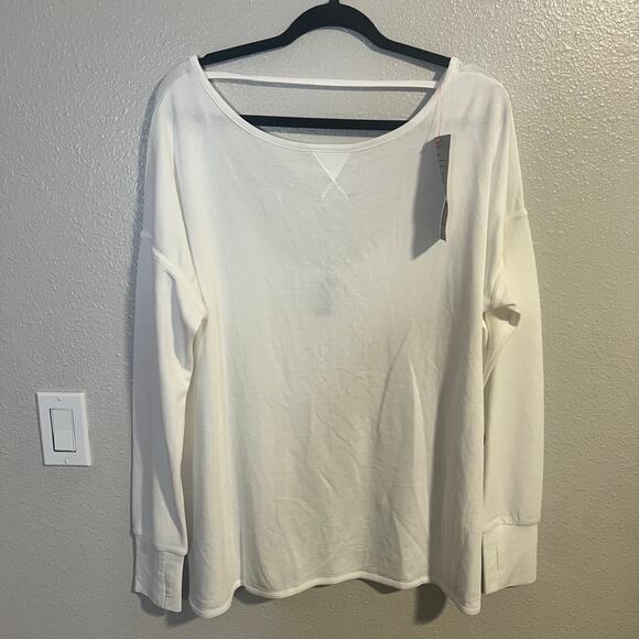 NWT Sweaty Betty Simhasana Sport Sweatshirt White Size XL - Picture 2 of 7